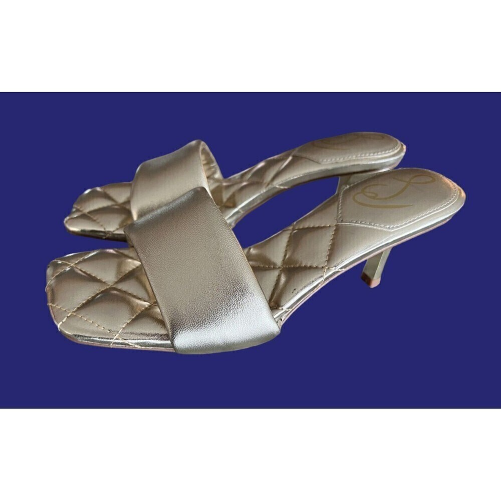 SAM EDELMAN Women's STARLA 100% Leather Square-Toe Mule Sandals MOLTEN GOLD, 9.5
